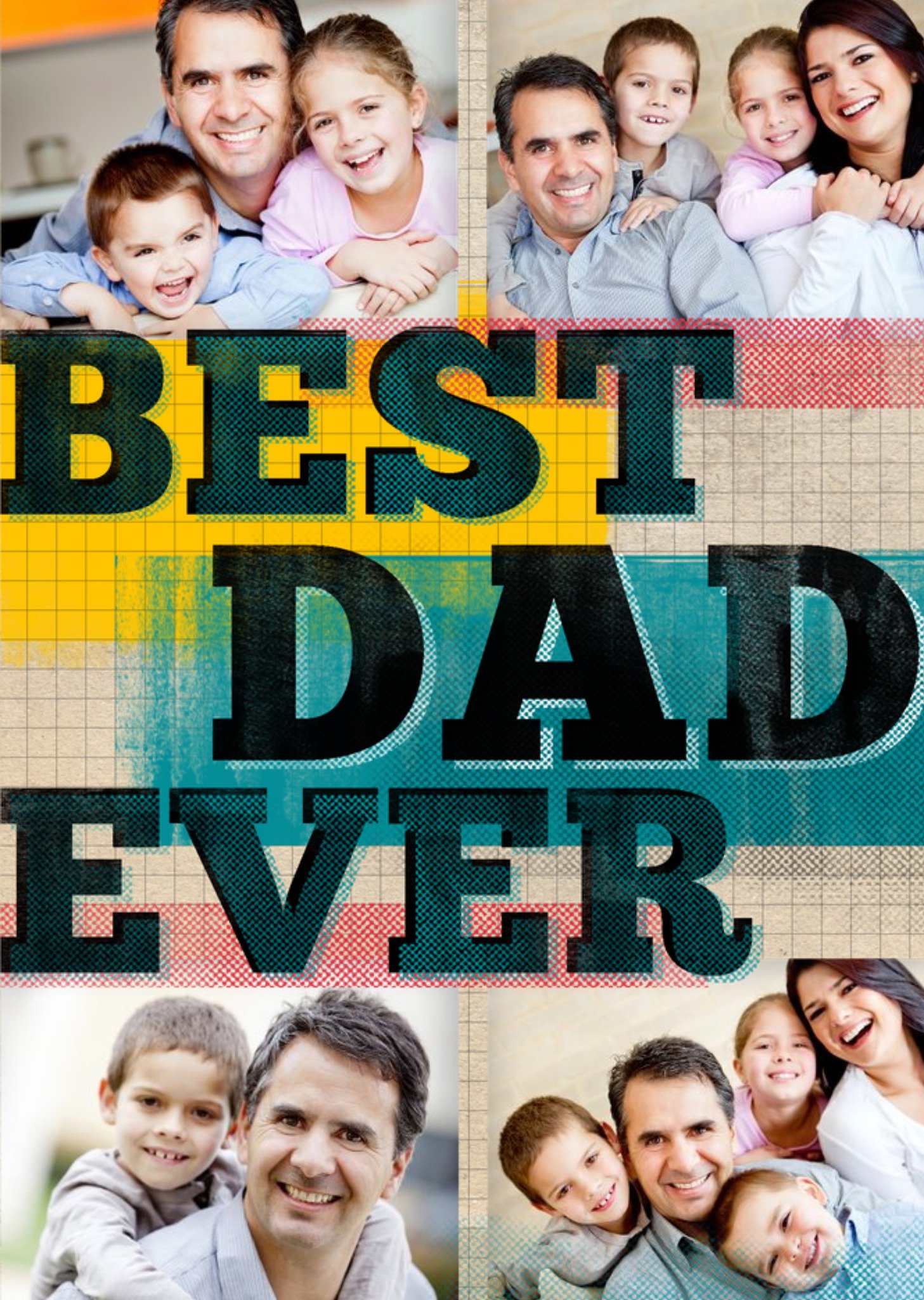 Cubed Best Dad Ever Personalised Photo Upload Card Ecard