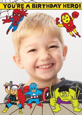 Marvel Superhero Photo Upload Birthday Card