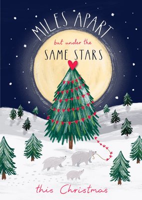 Miles Apart Christmas Tree and Polar Bears Card