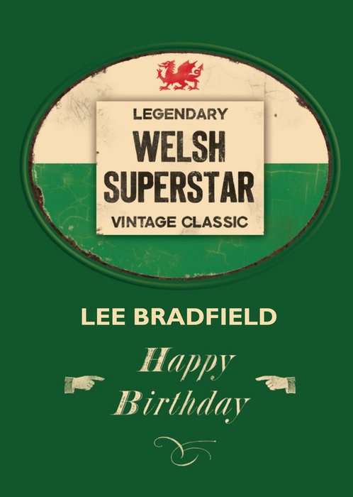 Welsh Superstar Personalised Name Card