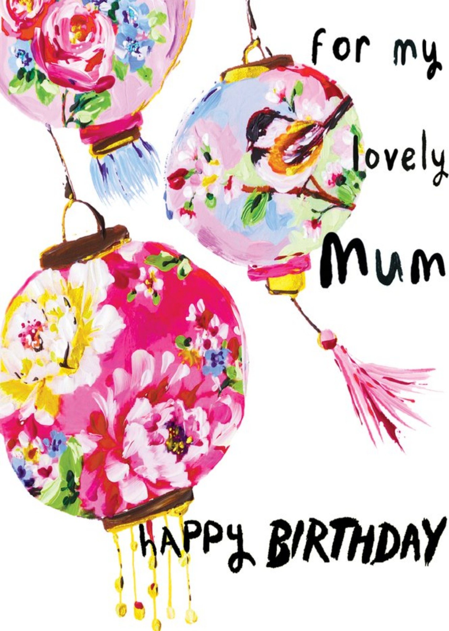 Sooshichacha Lantern For My Lovely Mum Birthday Card, Large