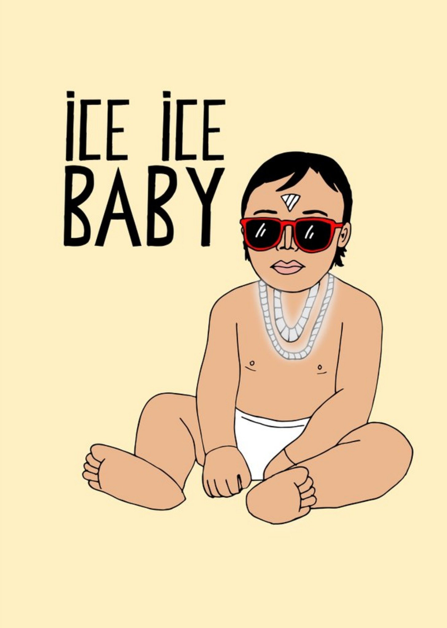 Cute Illustration Ice Ice Baby Car Ecard