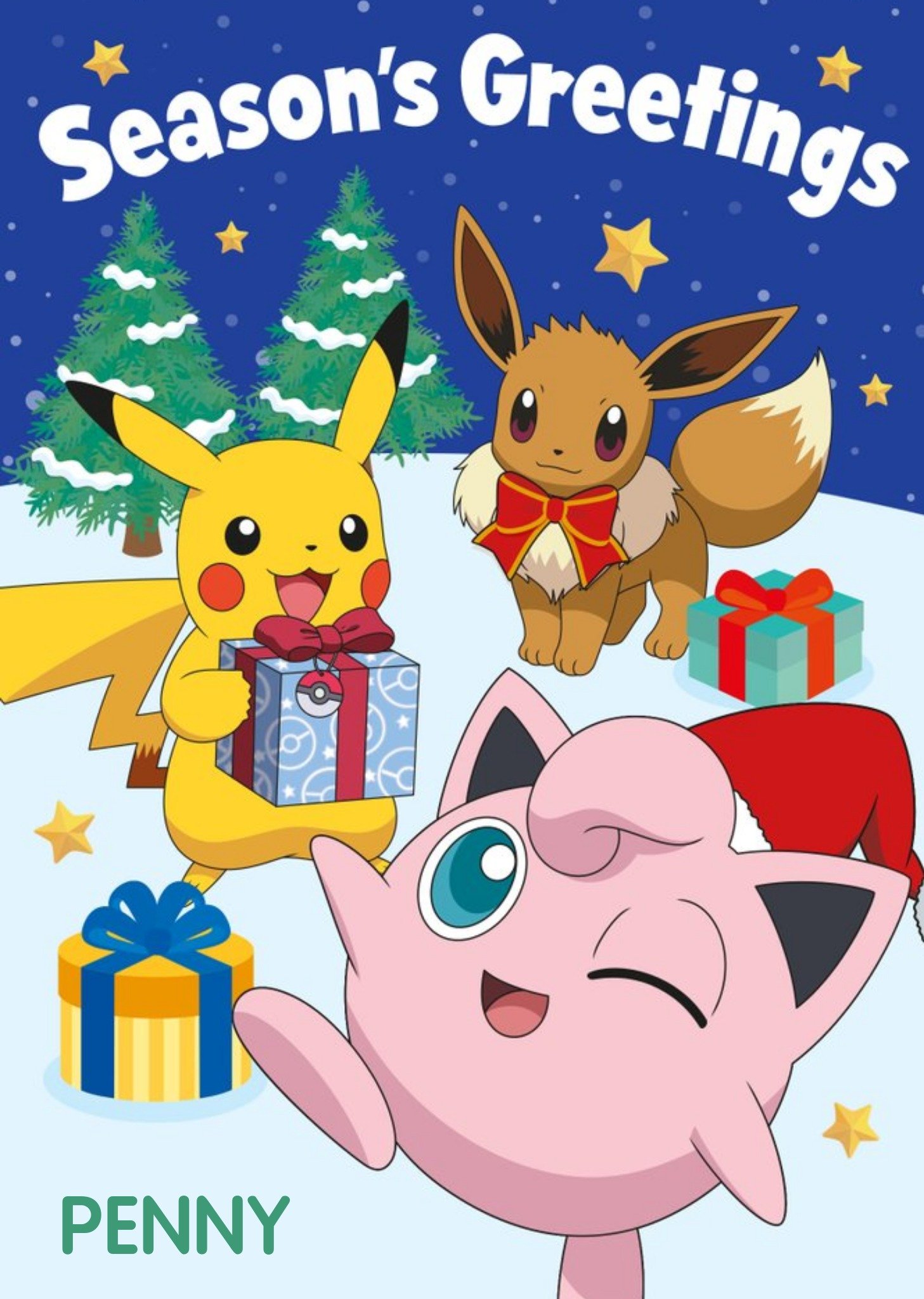 Pokemon Characters Season's Greetings Card Ecard