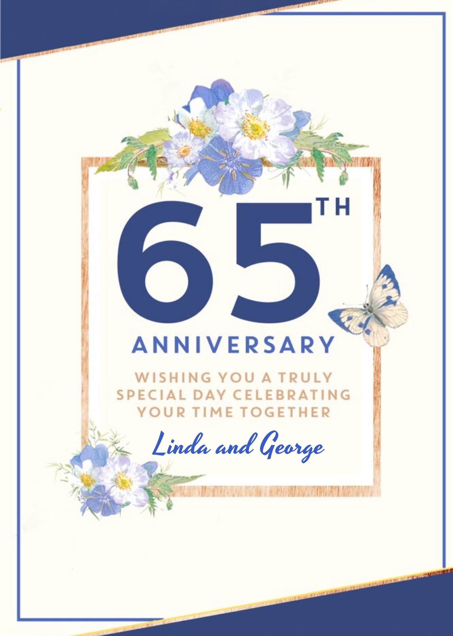 Edwardian Lady Traditional 65th Anniversary Card, Wishing You A Truly Special Day, Large