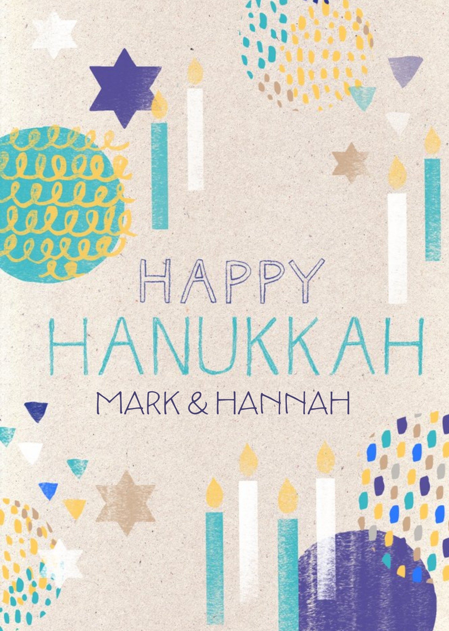 Moonpig Personalised Hanukkah Card, Large