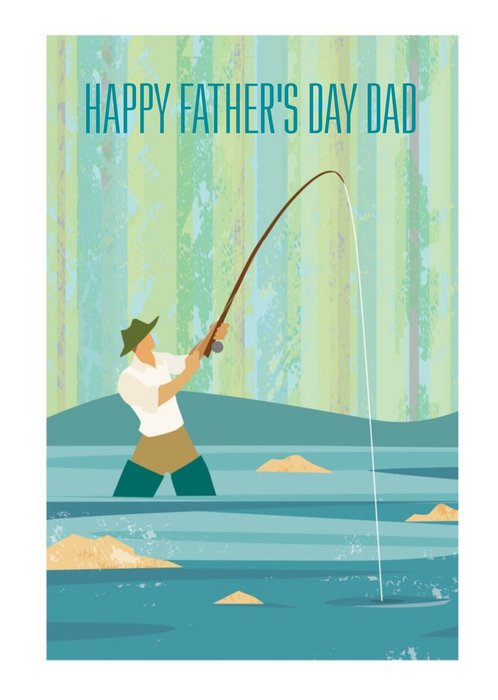 Fly Fishing Personalised Happy Father's Day Card