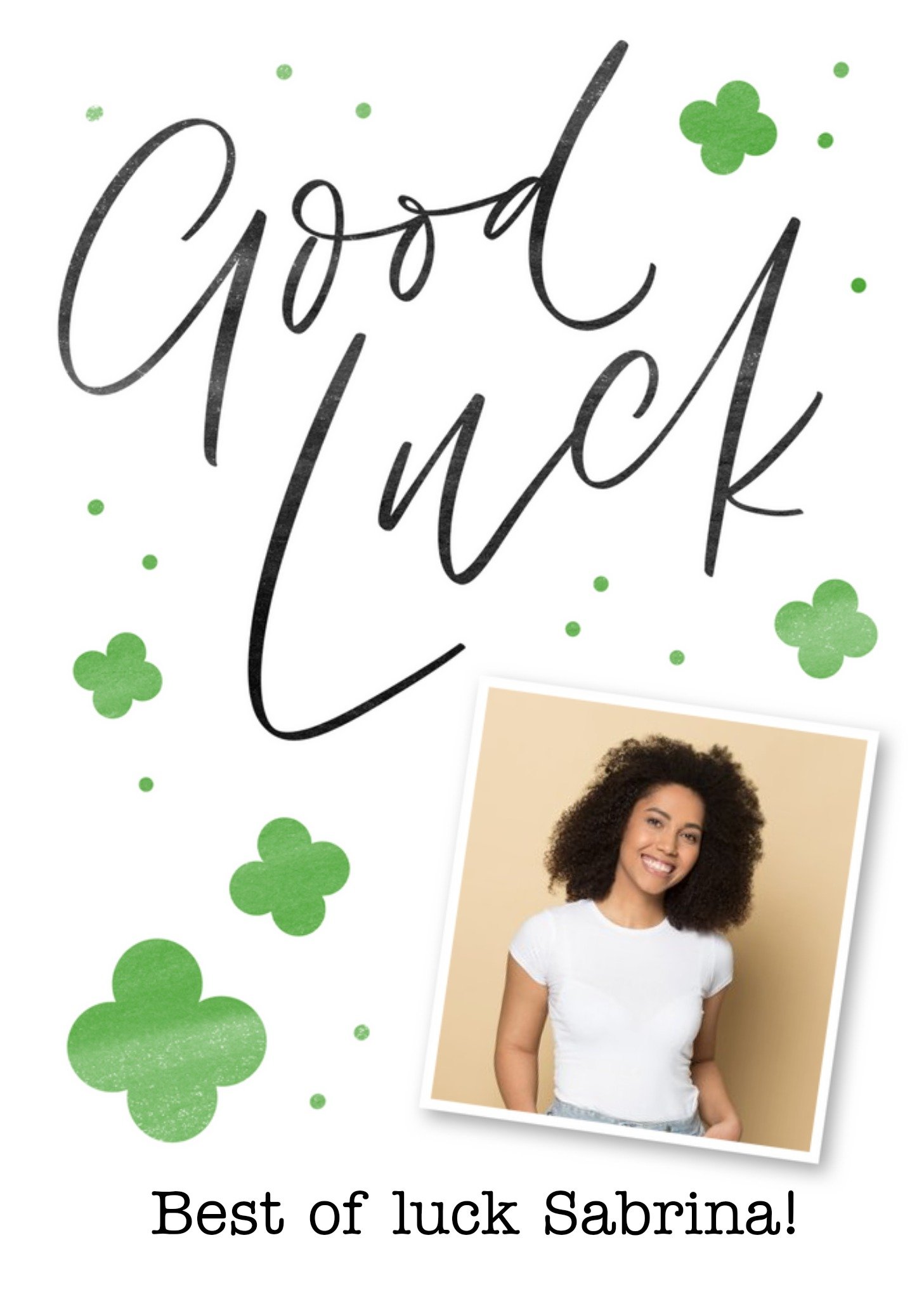 Allure Julia Broughton Photo Upload Calligraphy Good Luck Card Ecard