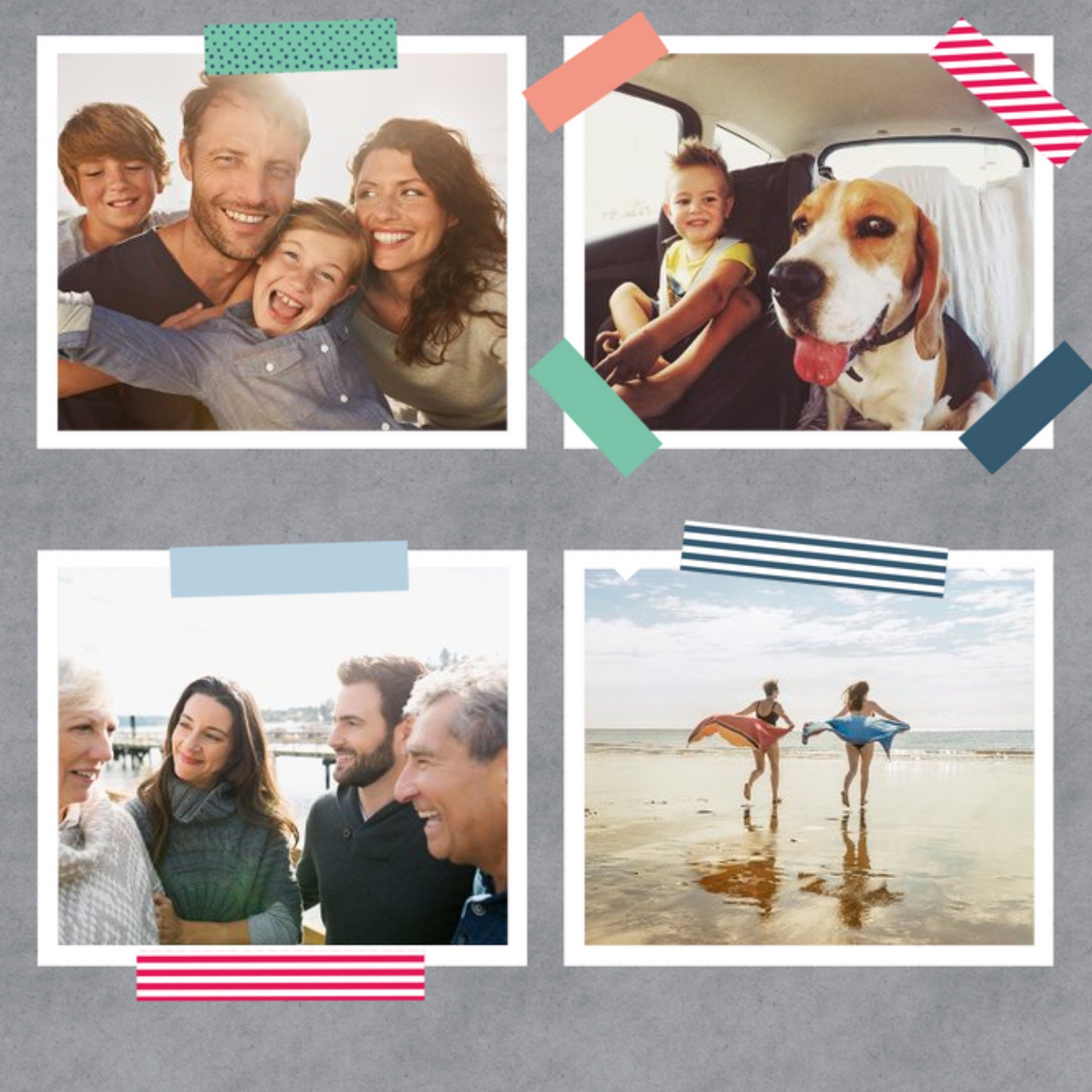 Instant Photo Style Multi-Photo Card, Square