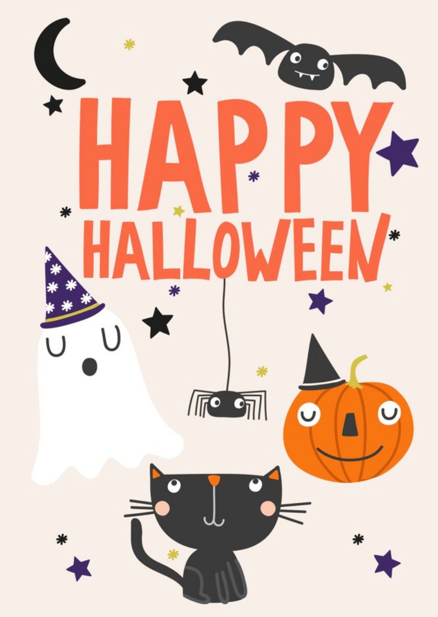 Moonpig Boo Happy Halloween Card, Large