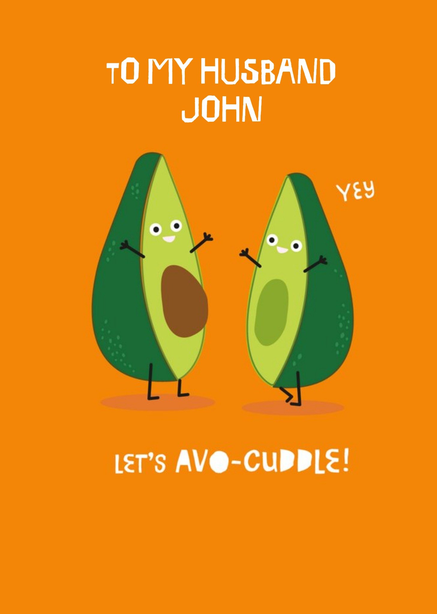 Moonpig Lets Avo-Cuddle. Funny Birthday Card To My Husband, Large