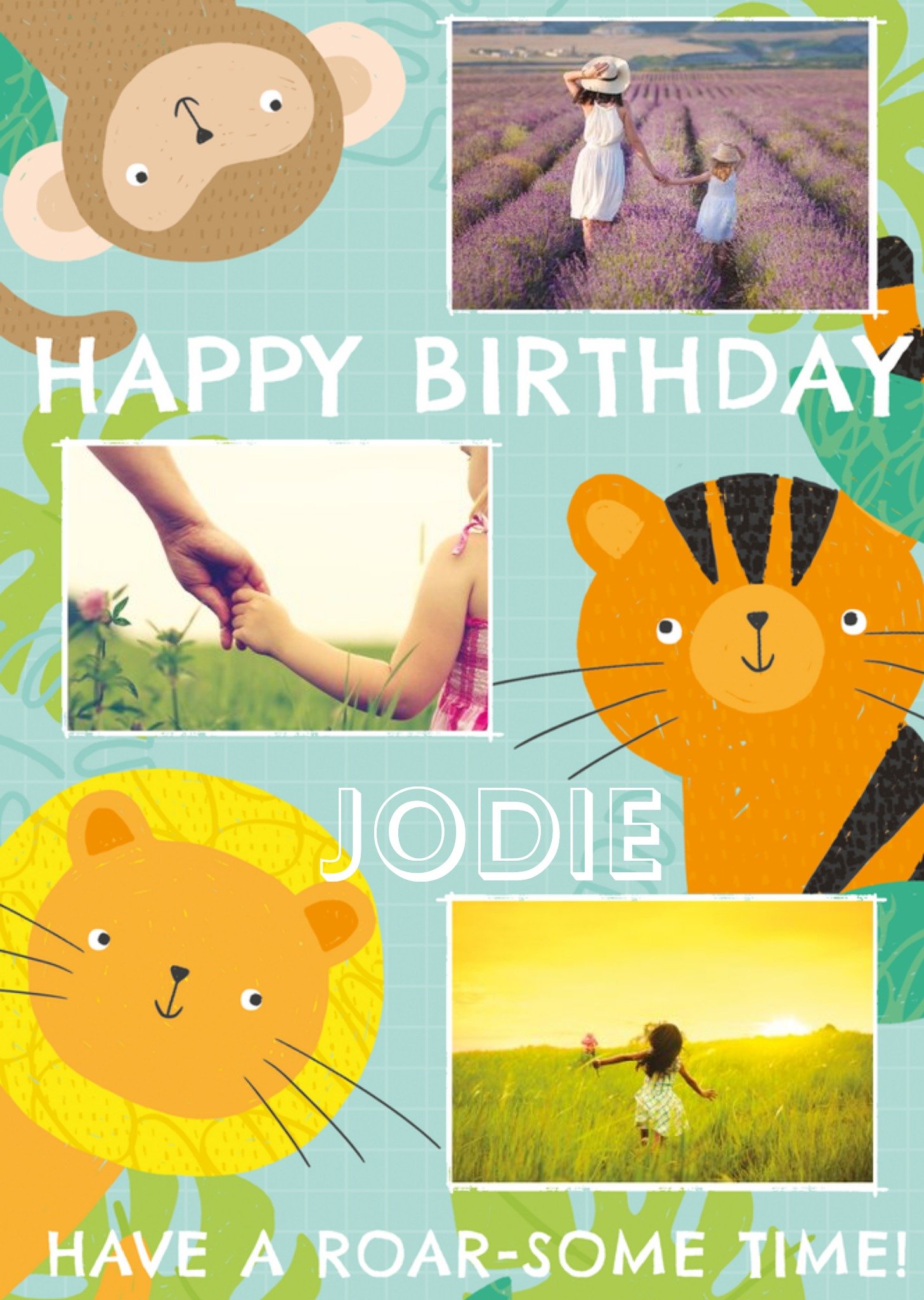 Clintons Happy Birthday Jungle Photo Upload Card Ecard