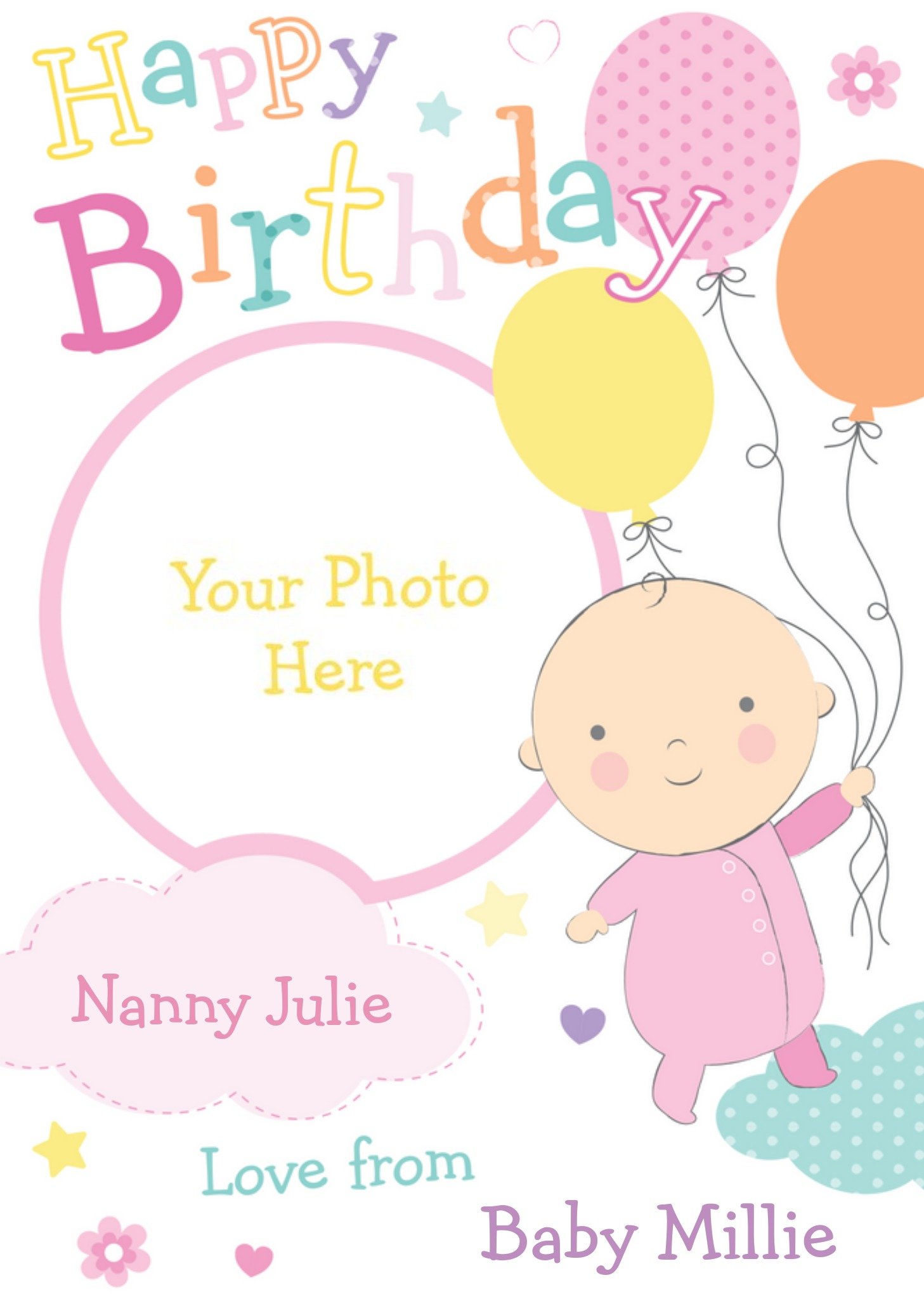 Happy Birthday From The Baby Photo Card Ecard