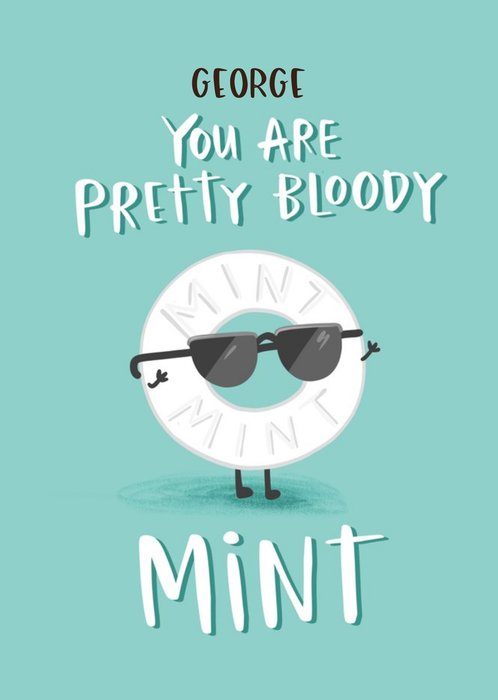 Sunglasses On Sweet You Are Mint Thinking Of You Card