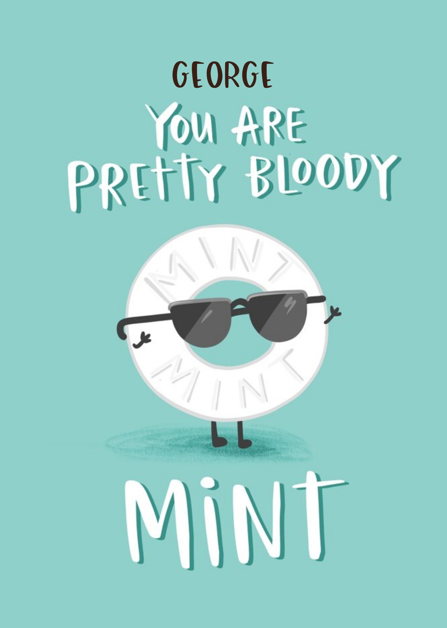 Moonpig Sunglasses On Sweet You Are Mint Thinking Of You Card, Large