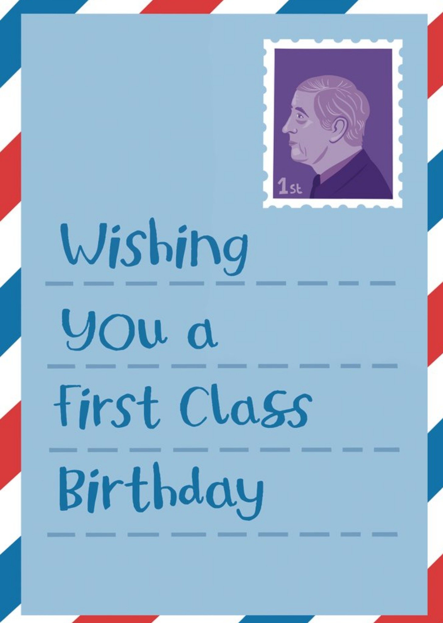Moonpig Wishing You A First Class Birthday Card, Large