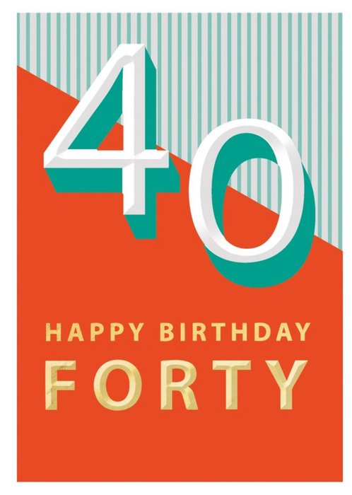 40 Happy Birthday Block Colour Card | Moonpig