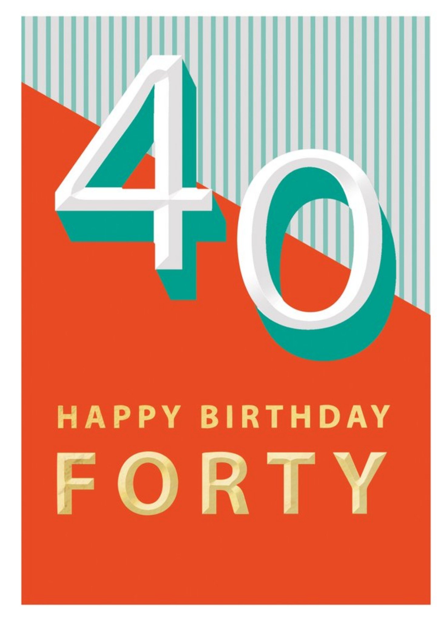 40 Happy Birthday Block Colour Card Ecard