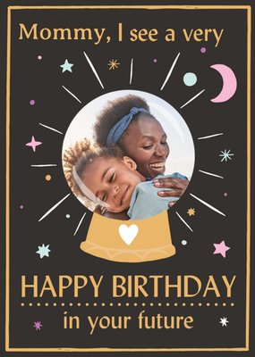 Illustrated Crystal Ball Photo Upload Birthday Card
