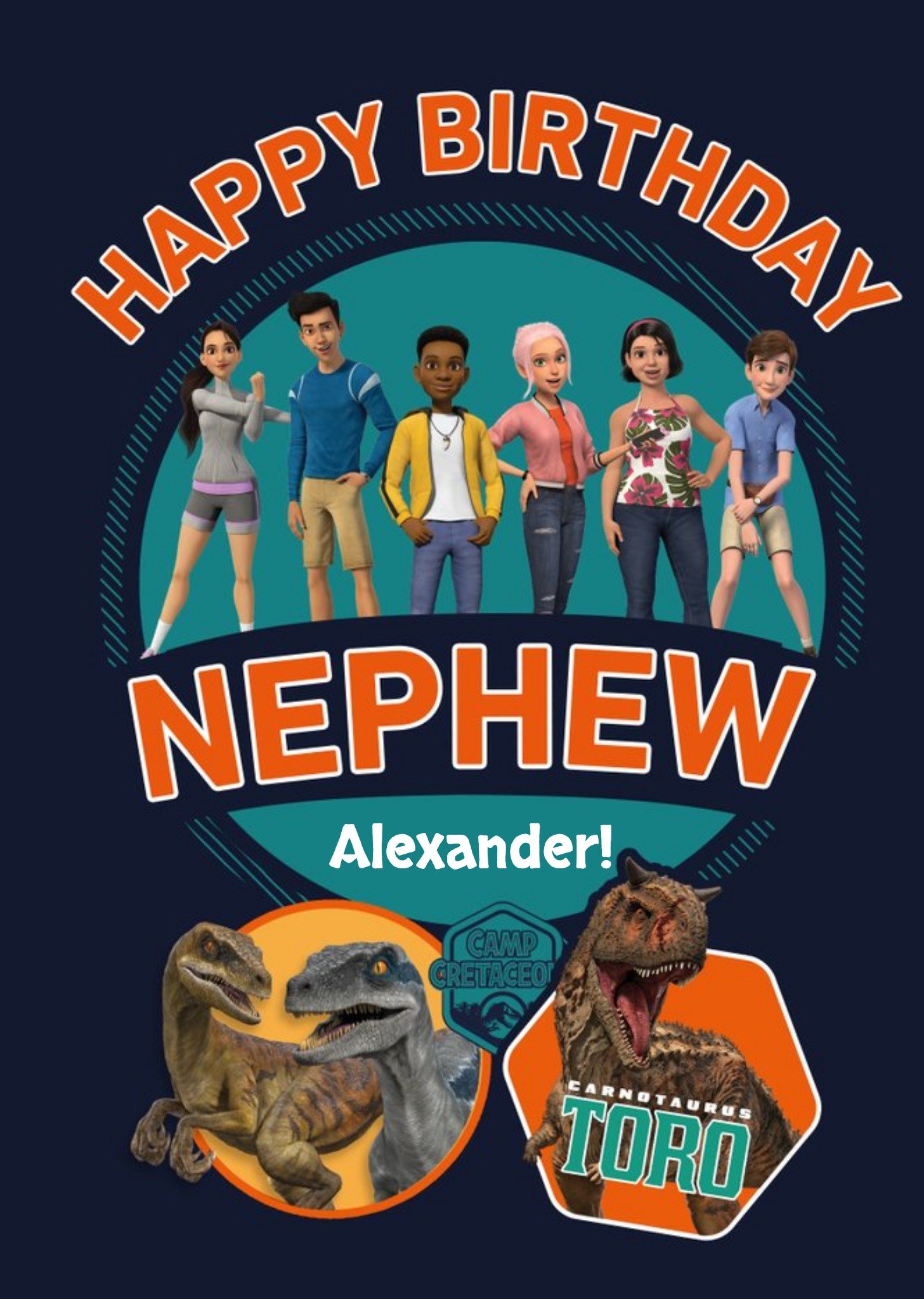 Jurassic World Jurassic Camp Cretaceous Nephew Birthday Card Ecard