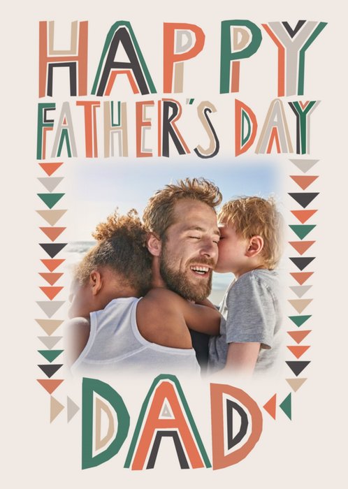Illustrated Typographic Dad Photo Upload Father's Day Card
