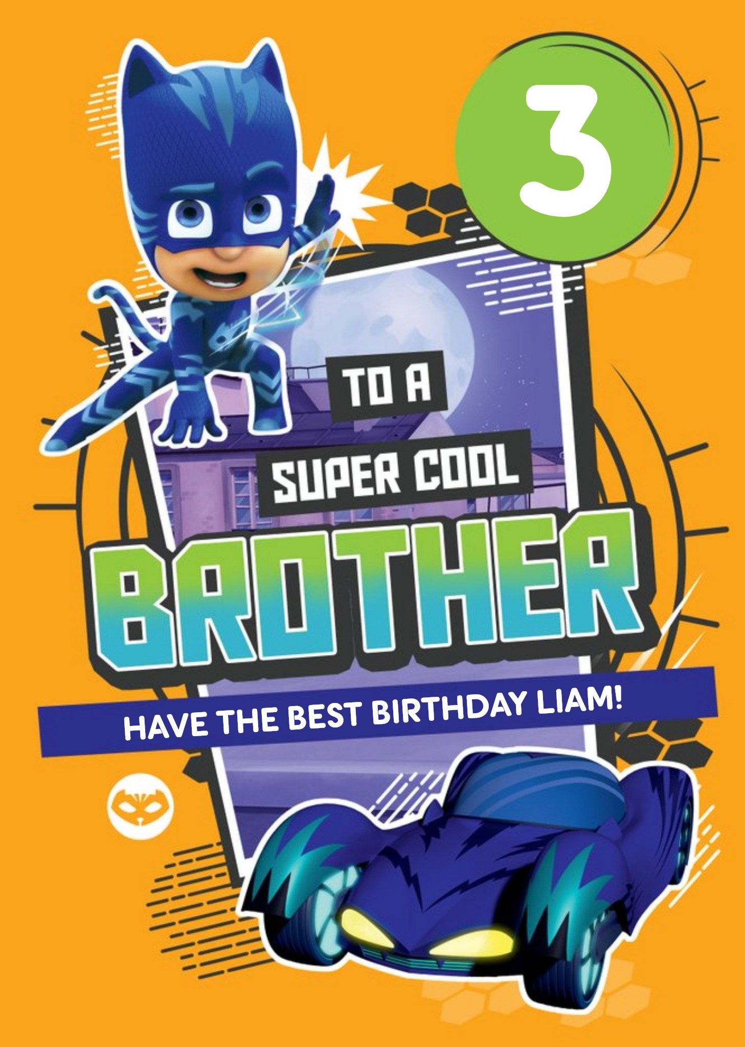 Pj Masks Catboy To A Super Cool Brother Birthday Card, Large