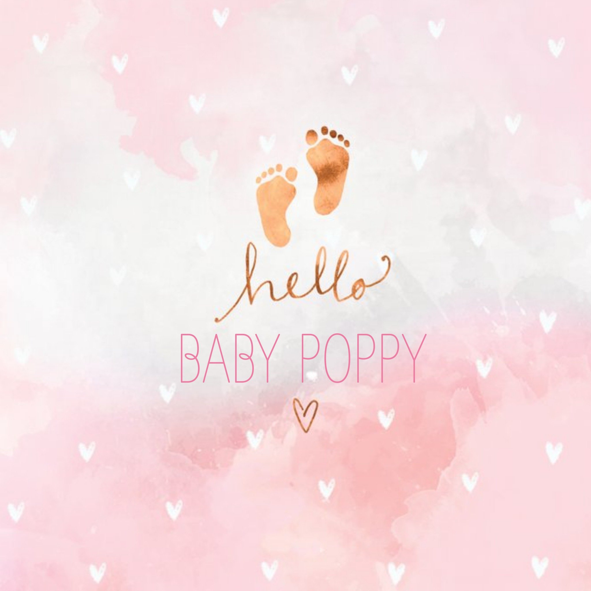 Ling Design New Baby - Mordern - Hello - Baby Footprints, Large Card