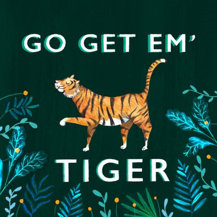Katie Hickey Illustrated Illustration Tiger Arty Good Luck Card