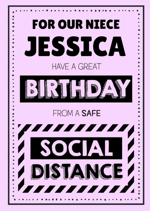 Jam and Toast Niece Safe Social Distancing Birthday Card