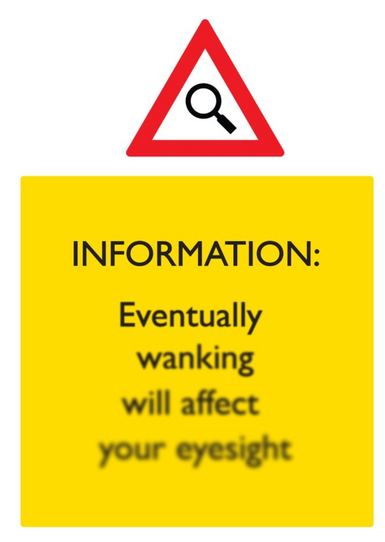 Brainbox Candy Rude Funny Eventually Wanking Will Affect Your Eyesight Card, Large