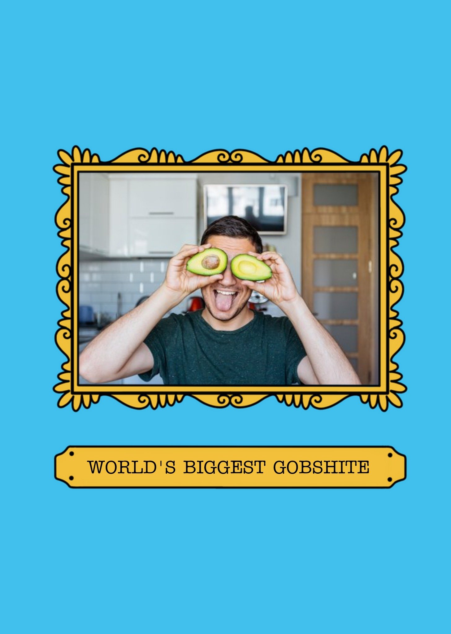 Illustration Of A Gold Picture Frame World's Biggest Gobshite Photo Upload Card Ecard