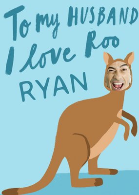 Funny Illustration Of A Kangeroo With A Face Photo Upload Valentine's Day Card