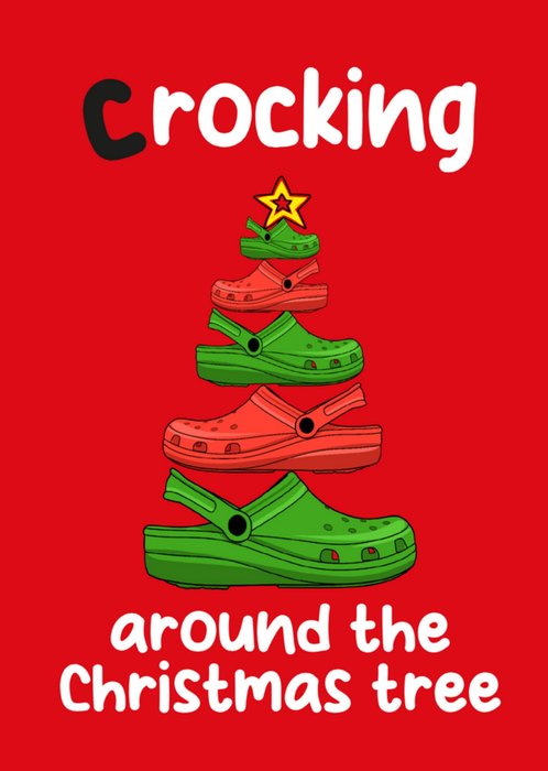Humorous Crocking Around The Christmas Tree Illustrated Christmas Card