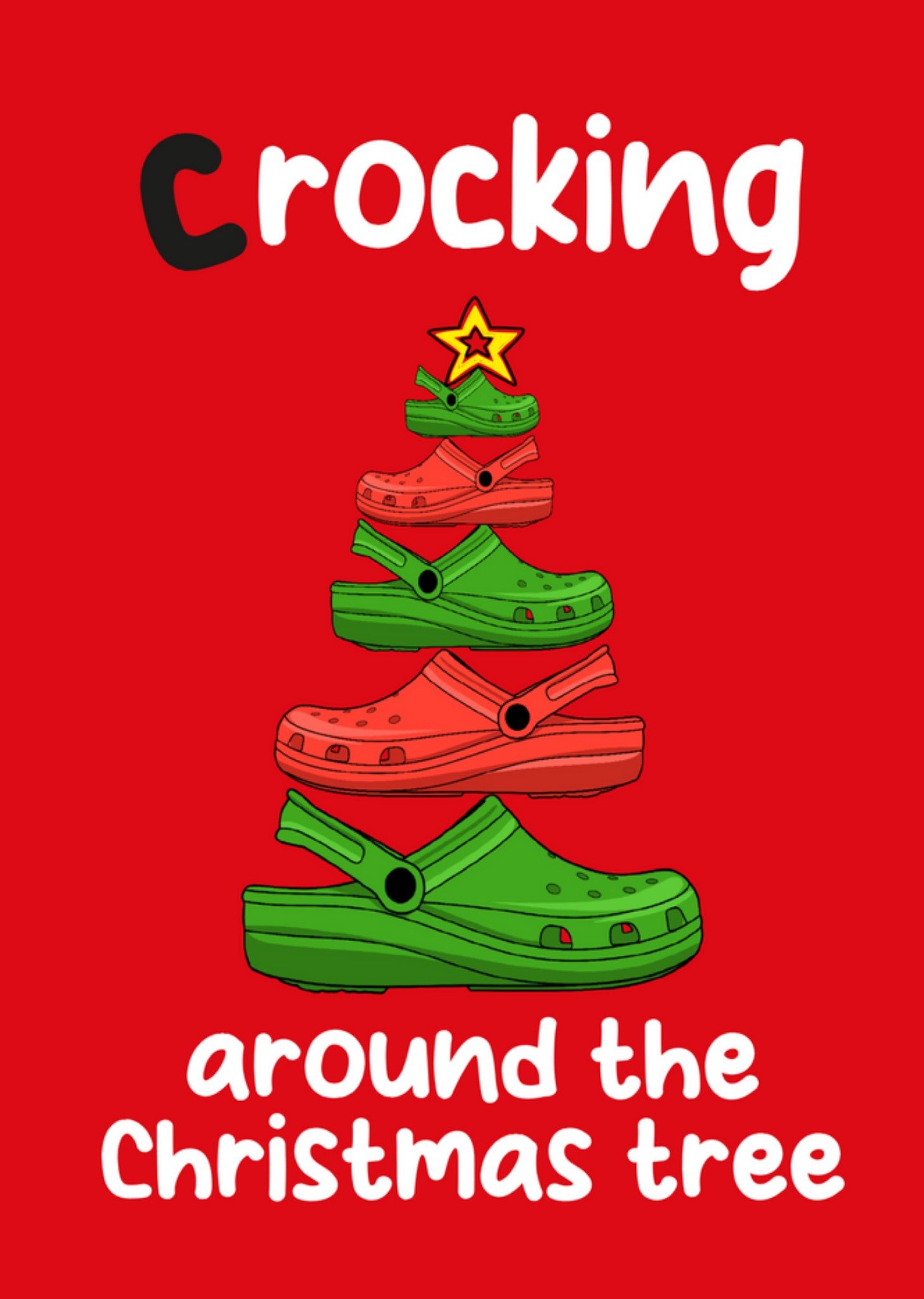 Moonpig Humorous Crocking Around The Christmas Tree Illustrated Christmas Card Ecard