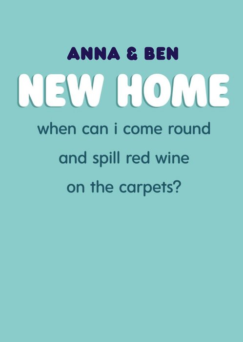 Editable Typographic Humorous New Home Card