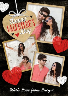 Photo Valentine's Day Card - Personalised Black Valentines Card
