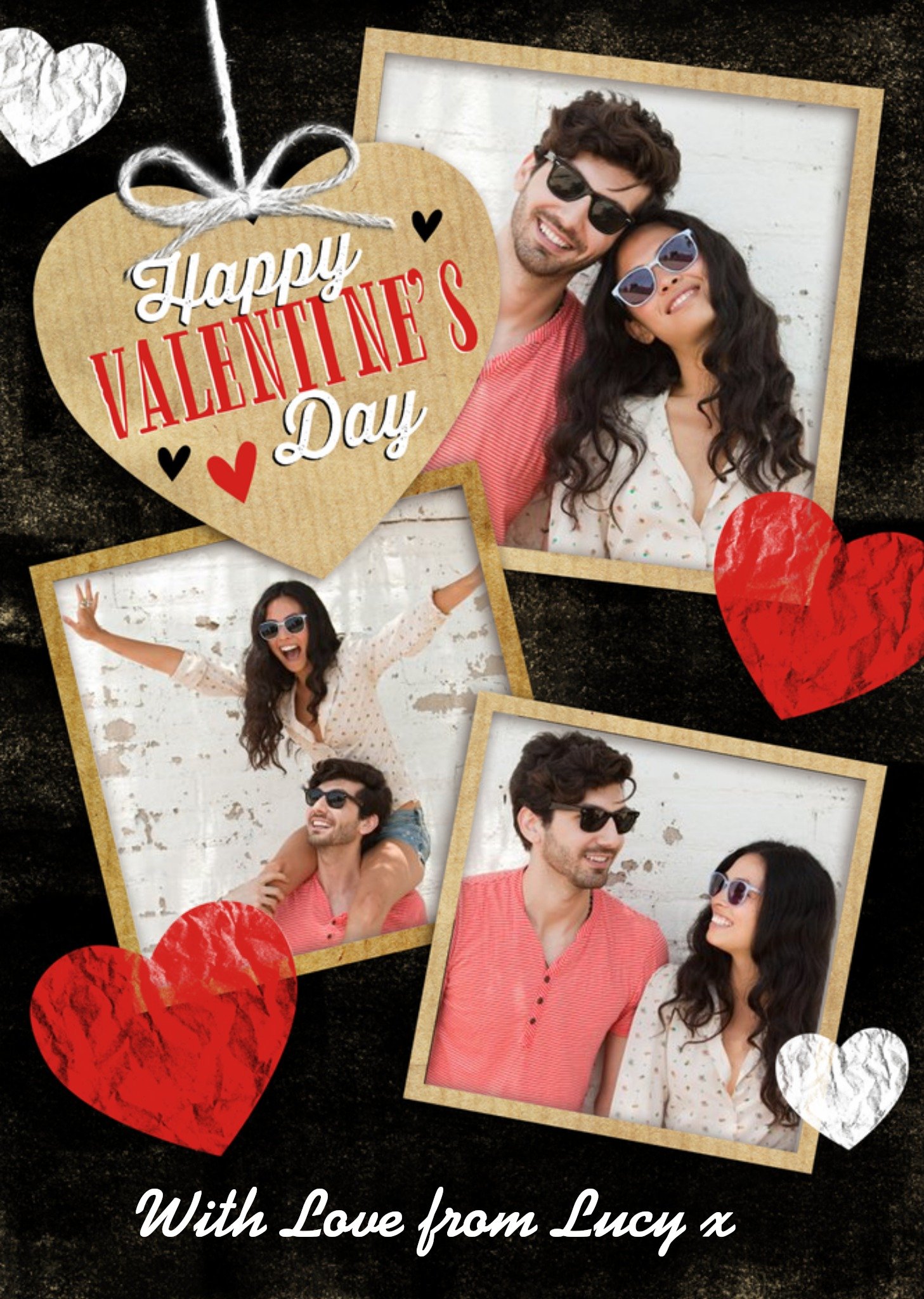 Photo Valentine's Day Card - Personalised Black Valentines Card Ecard