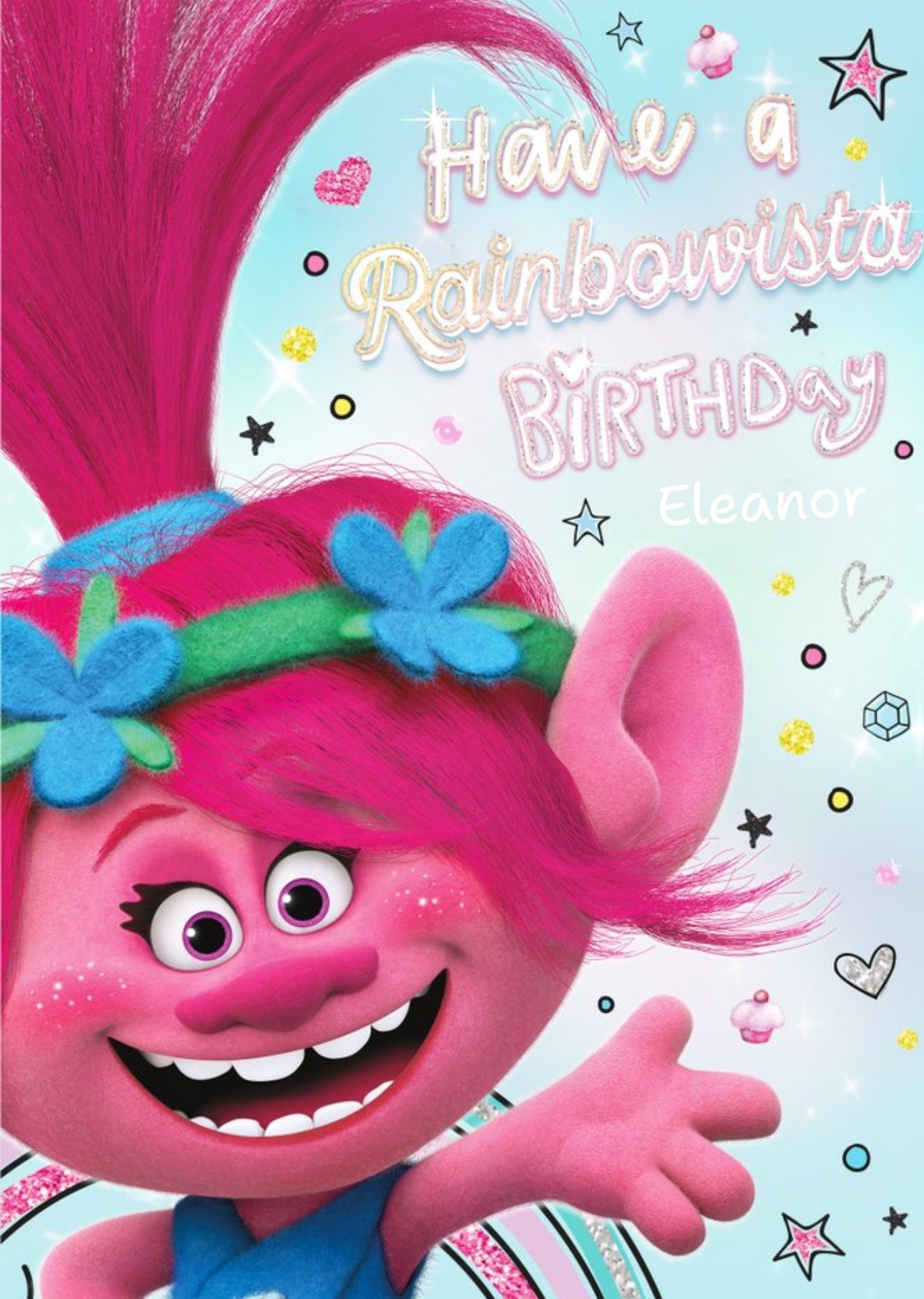Rainbowista Birthday Card - Trolls Birthday Card, Large