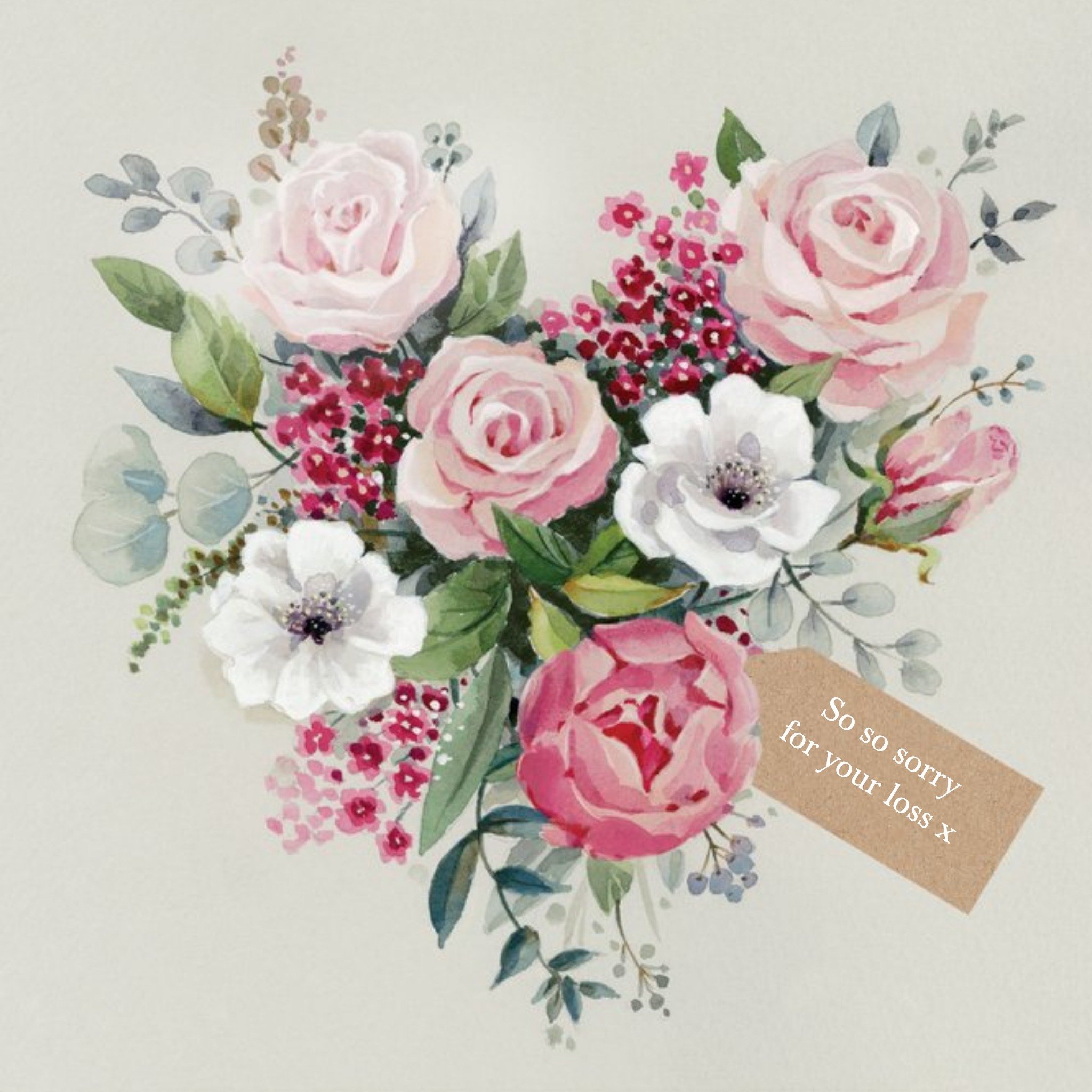 Moonpig Bouquet Of Flowers Sorry For Your Loss Card, Square