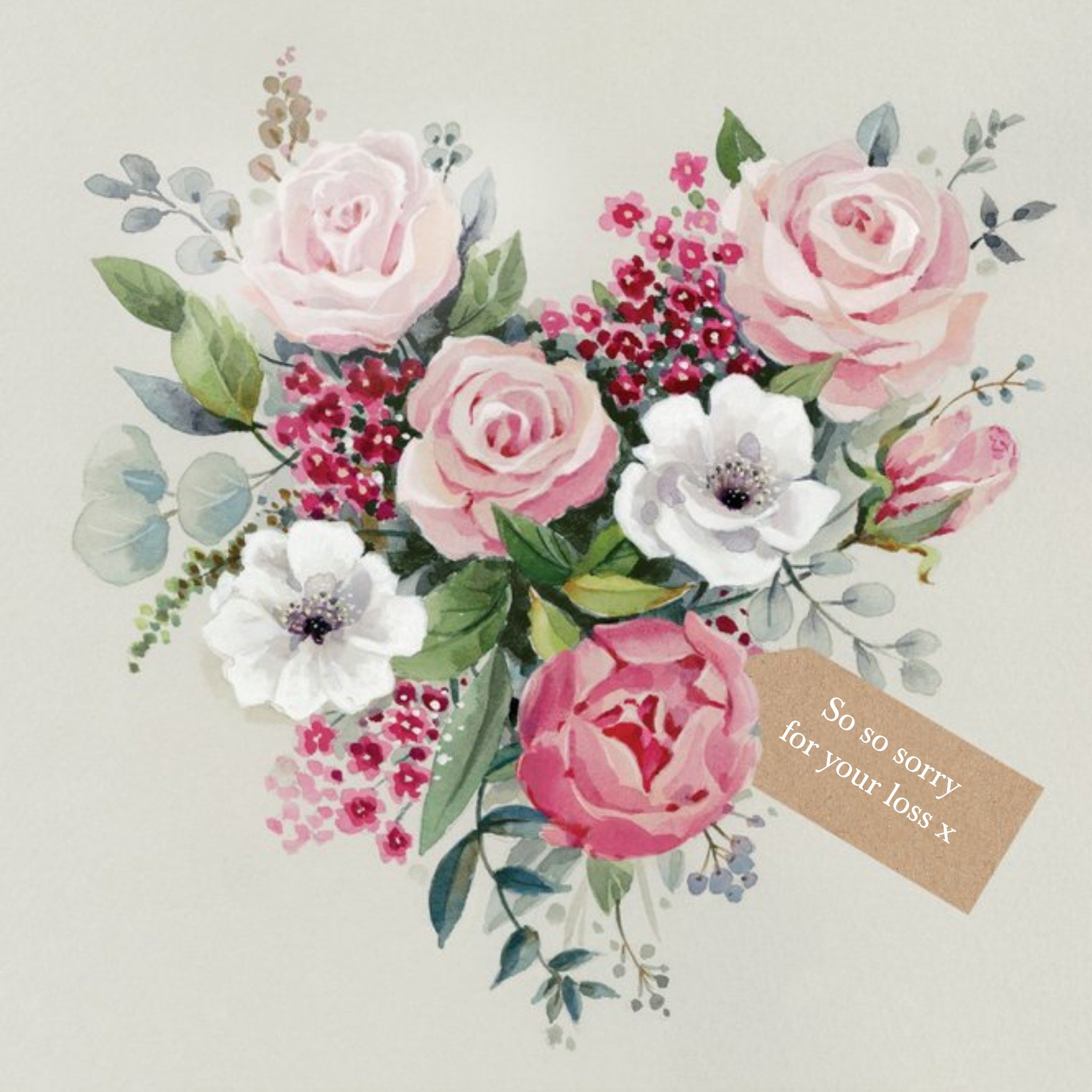 Bouquet Of Flowers Sorry For Your Loss Card, Square