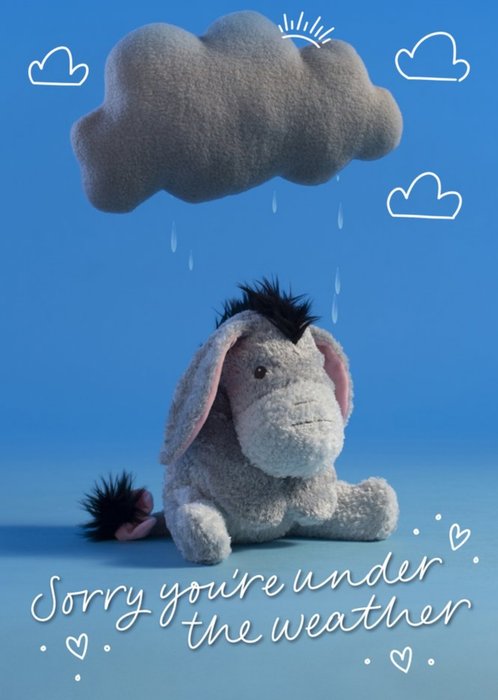 Cute Disney Plush Eeyore Under the Weather Get well Card