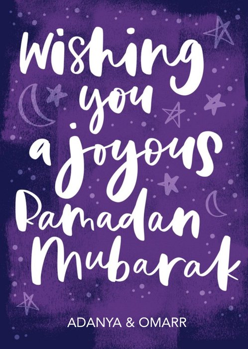 Modern Typographic Wishing You A Joyous Ramadan Mubarak Card
