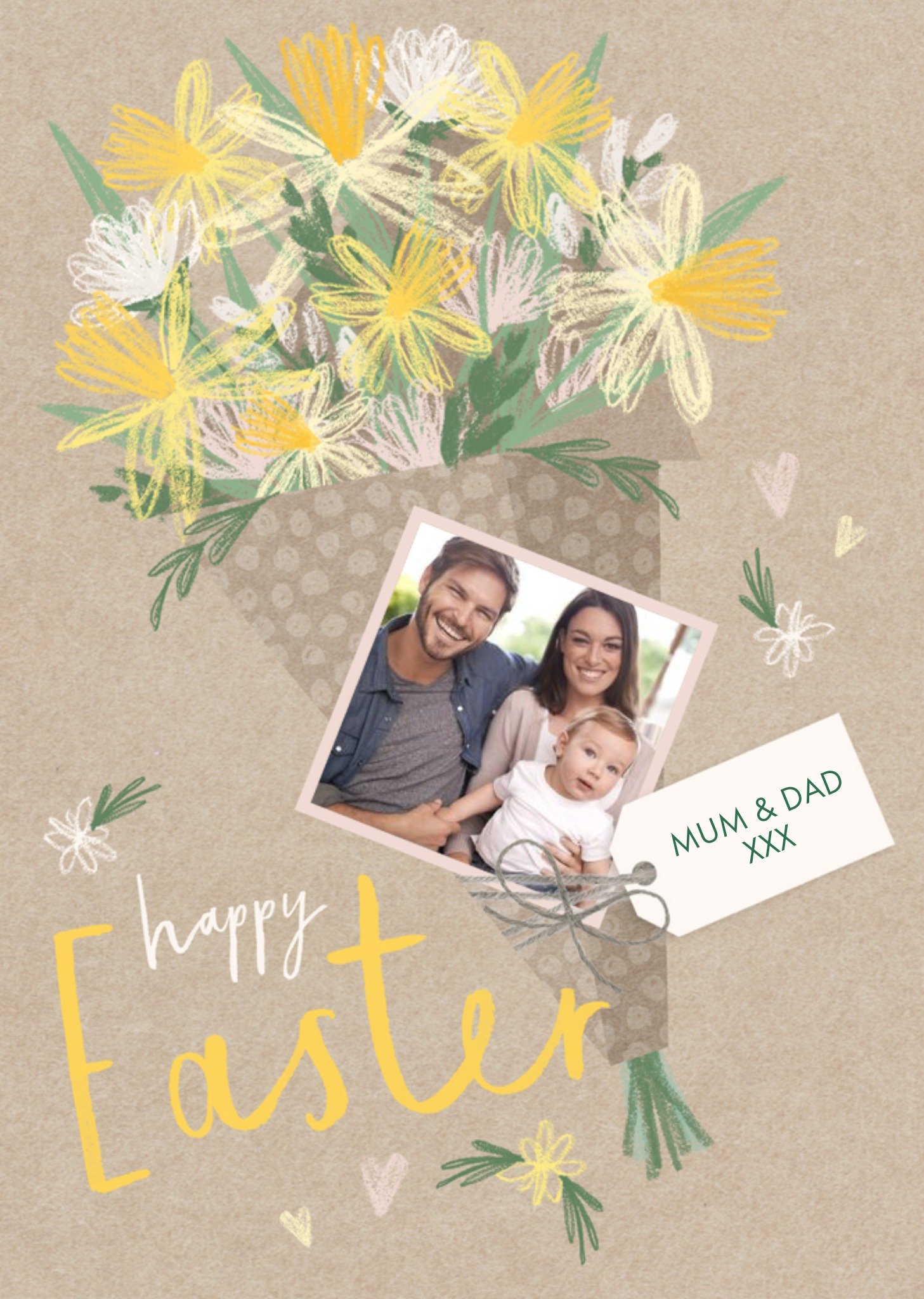 Happy Easter Bouquet Photo Upload Card Ecard