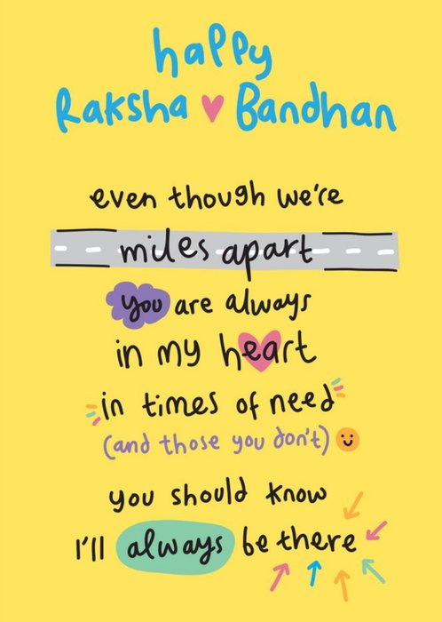 Even Though We Are Miles Apart Raksha Bandhan Card