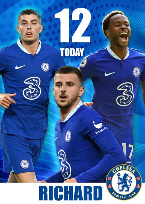 Chelsea Personalise Age Birthday Card
