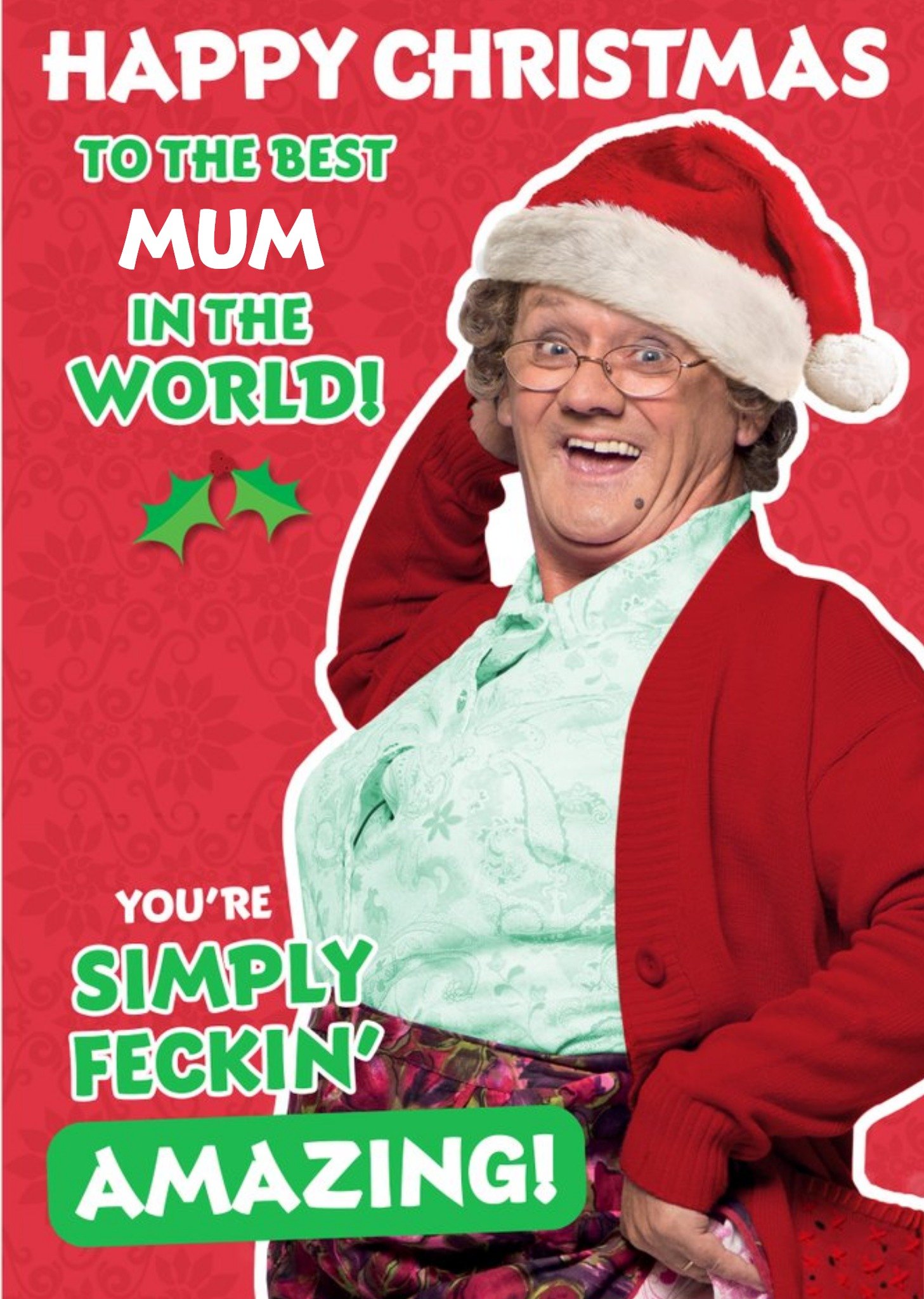 Mrs Brown's Boys Best Mum Christmas Card, Large