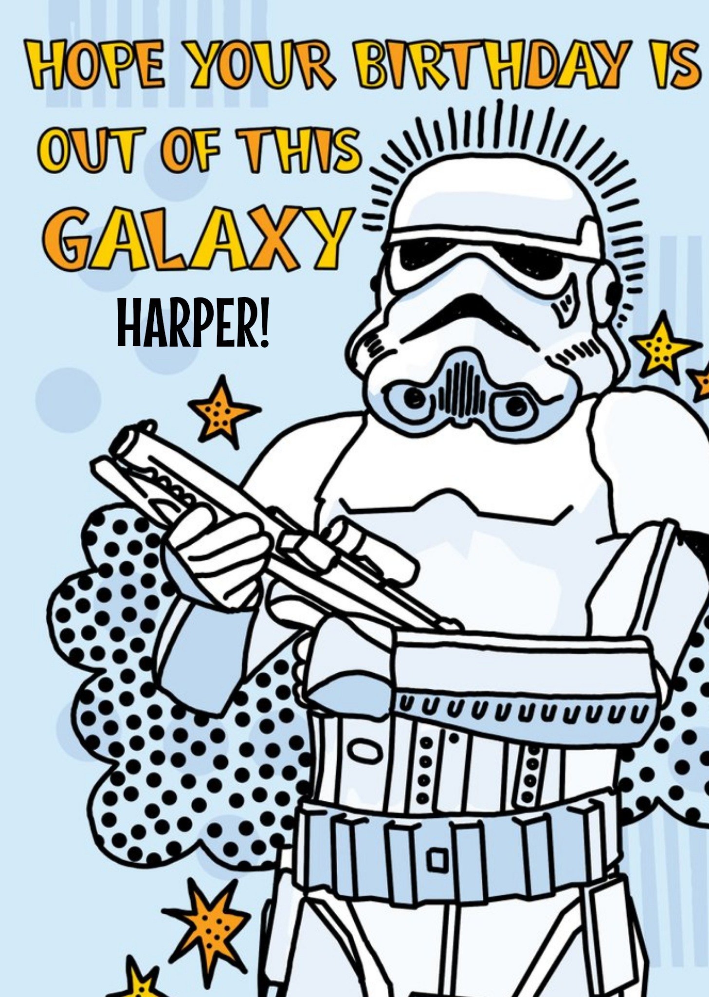 Disney Star Wars Stormtrooper Out Of This Galaxy Kids Birthday Card, Large