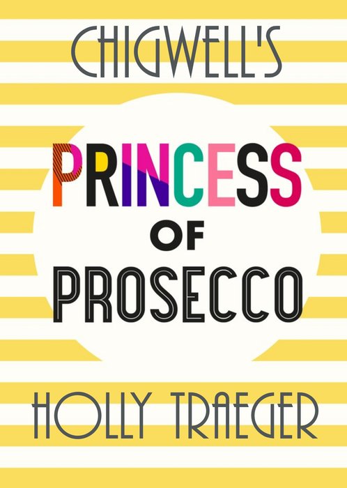 Personalised Princess Of Prosecco Card
