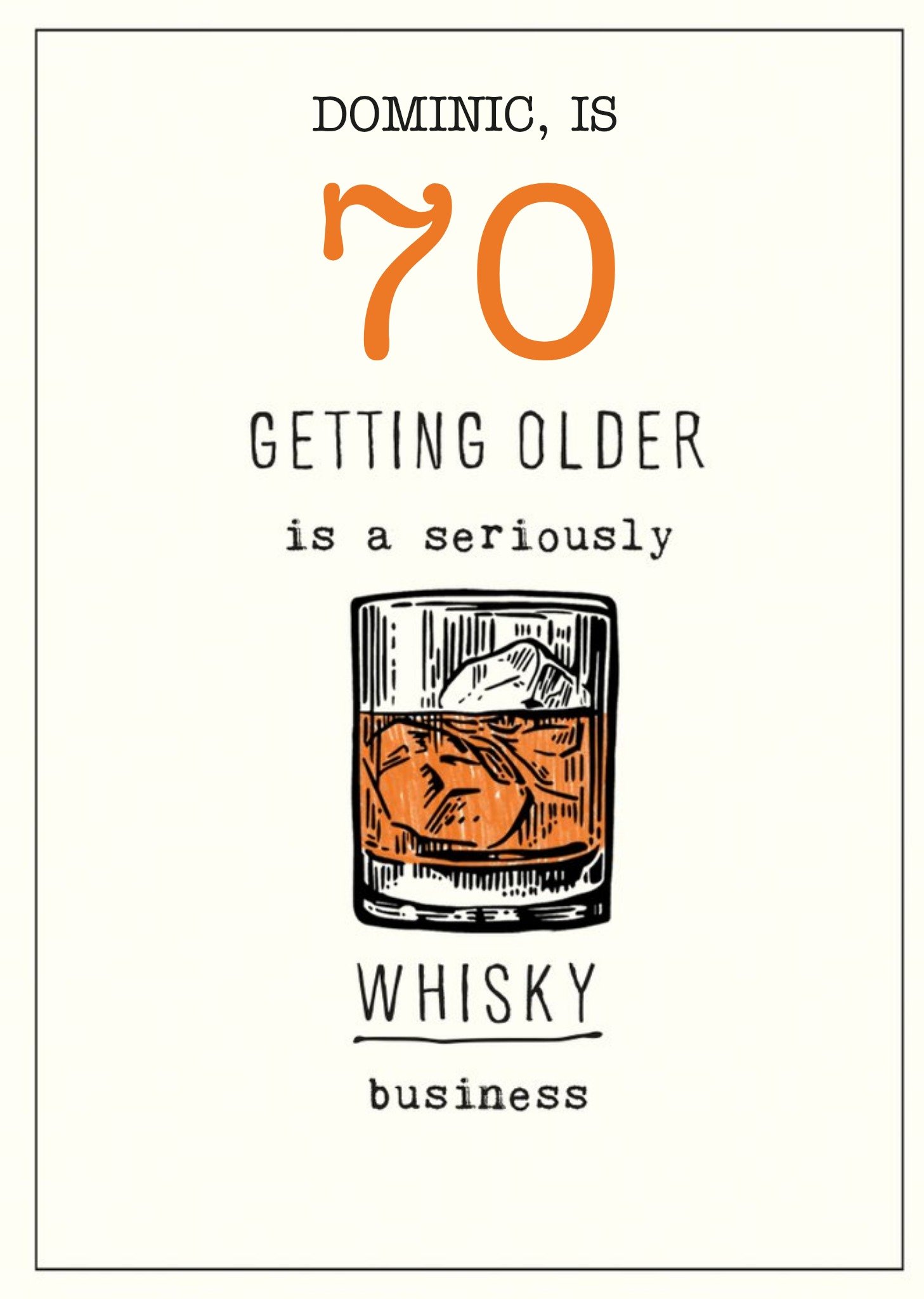 Moonpig Humorous Whisky Business Birthday Card , Large