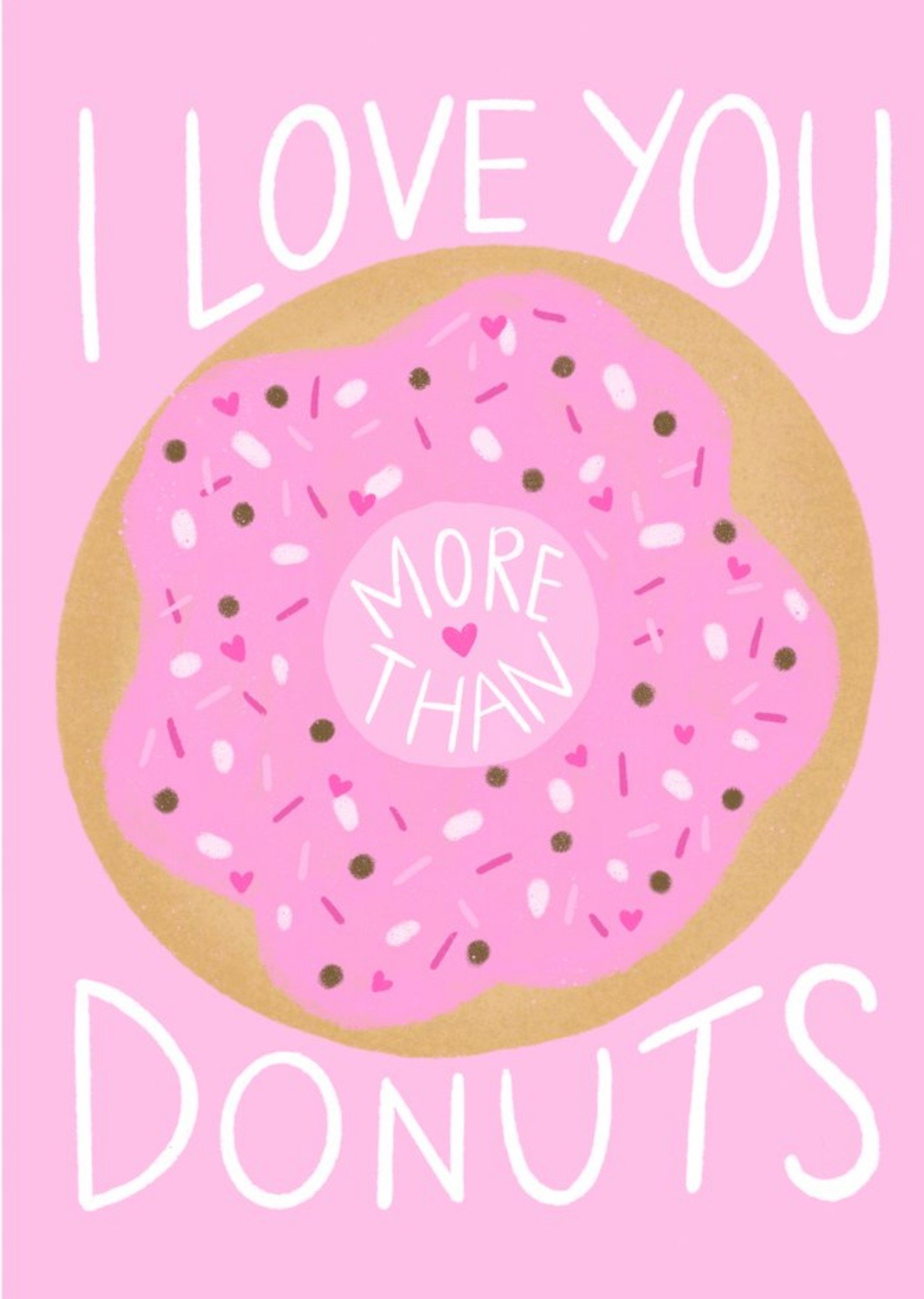 I Love You More Than Donuts Cute Card Ecard