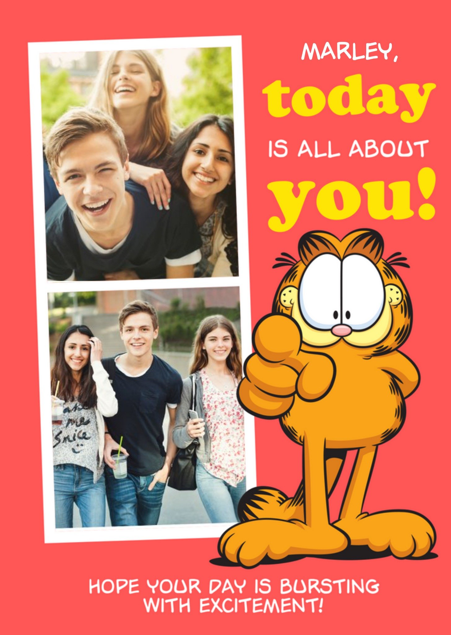 Nickelodeon Garfield Today Is All About You Birthday Card Ecard